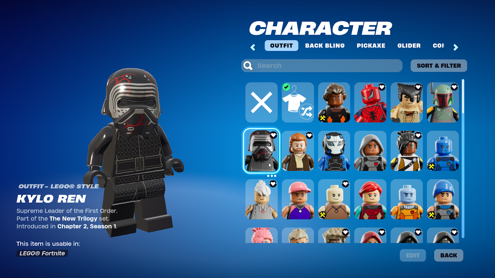 Lego Fortnite transforming your skins into Lego Style versions.